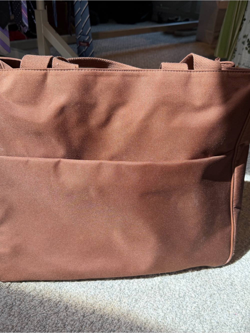 BEIS Brown Laptop Tote Bag with Front Zip Pocket - Maple - Picture 2 of 5